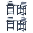 thumbnail image 1 of Decksplore HDPE Tall Adirondack Chairs Set of 4 with Detachable Connecting Tray, Bar Height Outdoor Chairs, for Patio, Balcony, Navy blue, 1 of 7