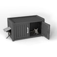 thumbnail image 1 of Yardgrace Weatherproof Cat Litter Box Enclosure, Multi-Functional Double Door Cat Cabinet, Hidden Litter Box Furniture for Indoor/Outdoor Use, Black, 31.9”L x 16.4”W x 17.9”H, 1 of 7