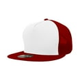 thumbnail image 1 of Decky 1040 5 Panel High Profile Structured Cotton Blend Trucker-White/Cardinal, 1 of 5