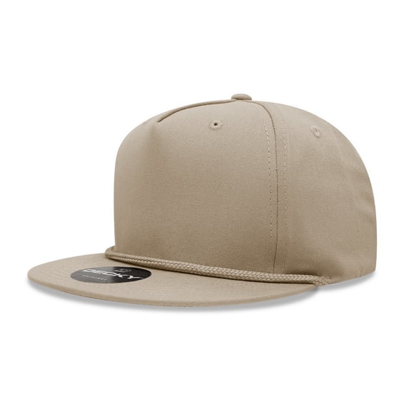 Decky 1041 5 Panel High Profile Structured Cotton Blend Snapback-Khaki