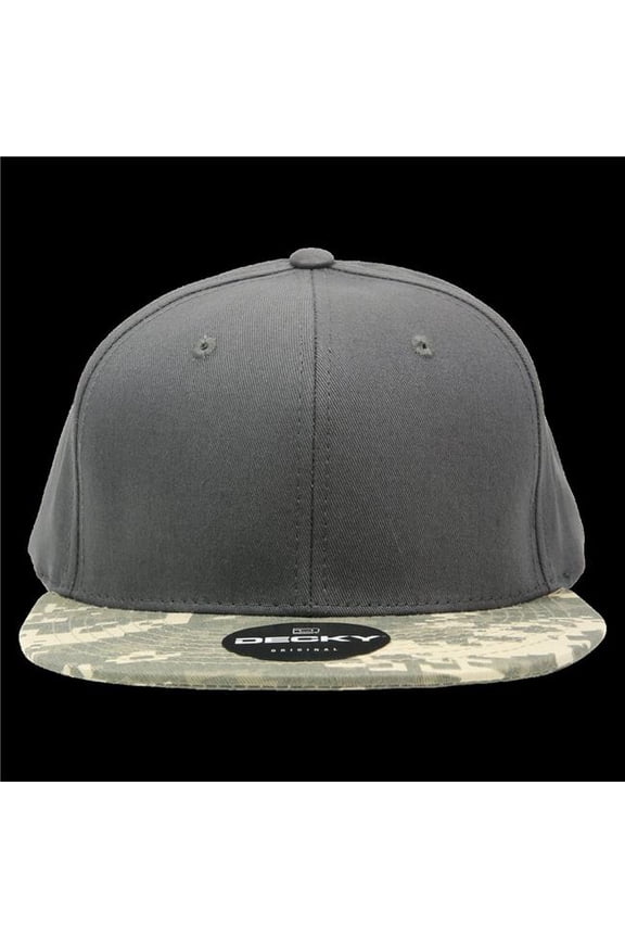 1047-ACU-DG-DG 6 Panel High Profile Structured Camo Snapback - Army Combat Uniform, Dark Gray