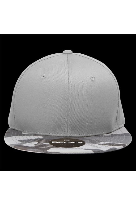 1047-URB-GR-GR 6 Panel High Profile Structured Camo Snapback - Urban & Gray