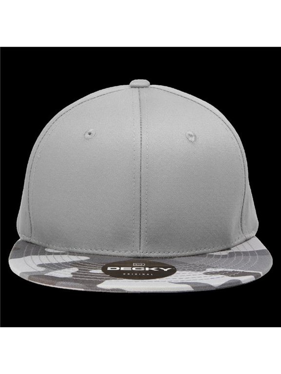 1047-URB-GR-GR 6 Panel High Profile Structured Camo Snapback - Urban & Gray
