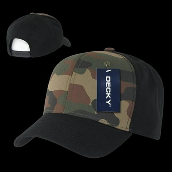 Camo Curve Bill BaseballCap, Blk/WDL/Blk