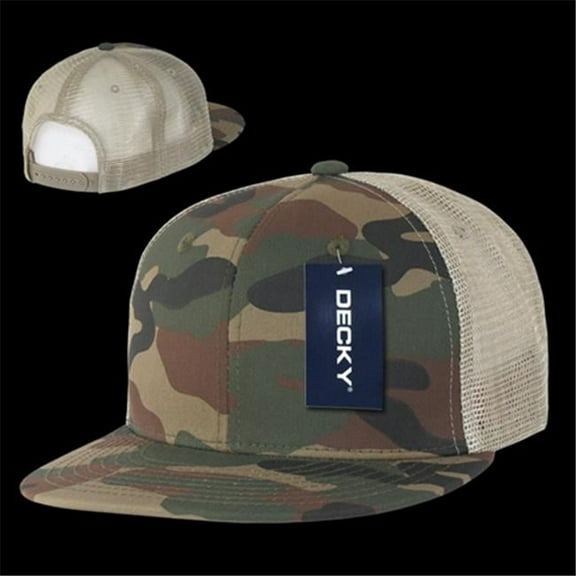 Cotton Flat Bill Trucker, Wdl/Wdl/Kha