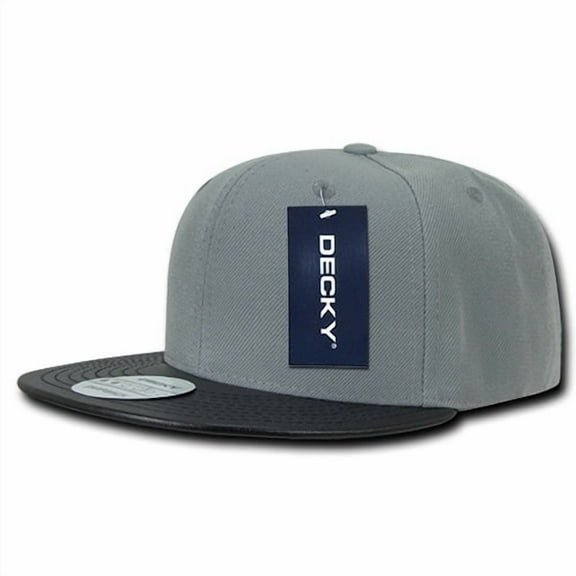 Decky 1071 Acrylic/ Vinyl Snapbacks-Grey/Black