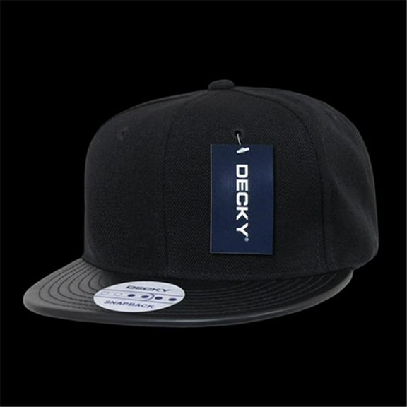 Decky 1071 Acrylic/ Vinyl Snapbacks-Black/Black