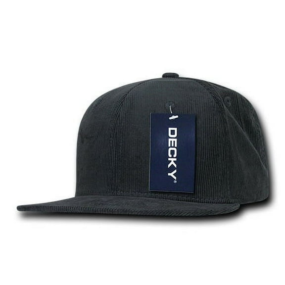 Decky 1076 Corduroy Snapbacks, Charcoal
