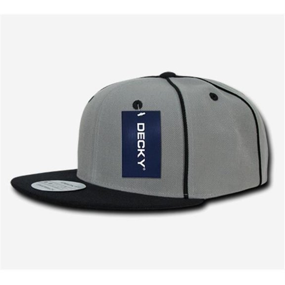 Piped Crown Snapbacks, Black