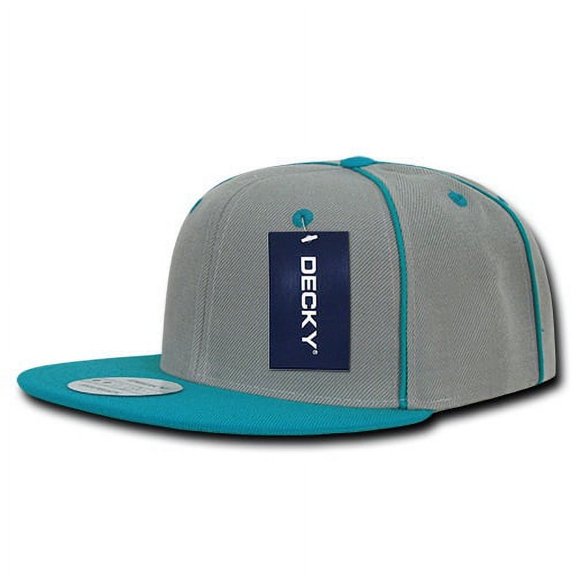 Decky 1078 Piped Crown Snapbacks, Teal