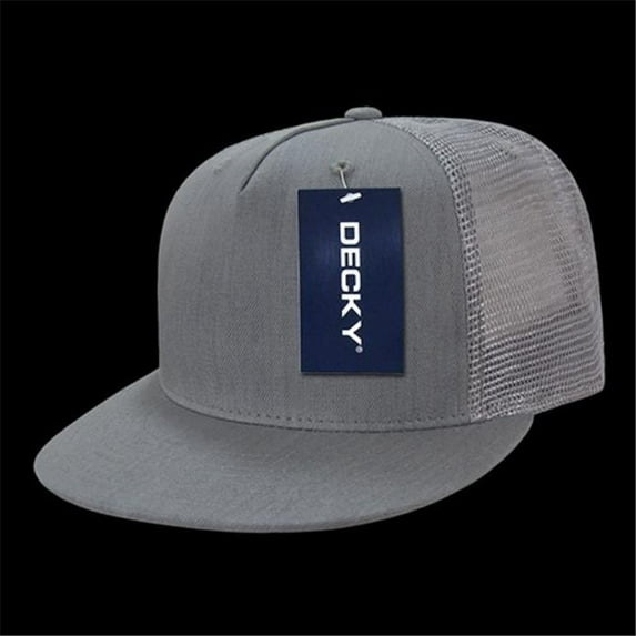 Decky 1082-GRY 5 Panel Denim Trucker Hats, Grey