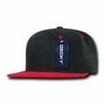 thumbnail image 1 of Decky 1087 6 Panel High Profile Structured Melton Snapback Hat-Charcoal/Red, 1 of 6