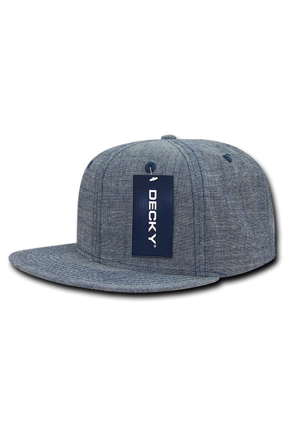 1094 6 Panel High Profile Structured Denim Snapback-Blue