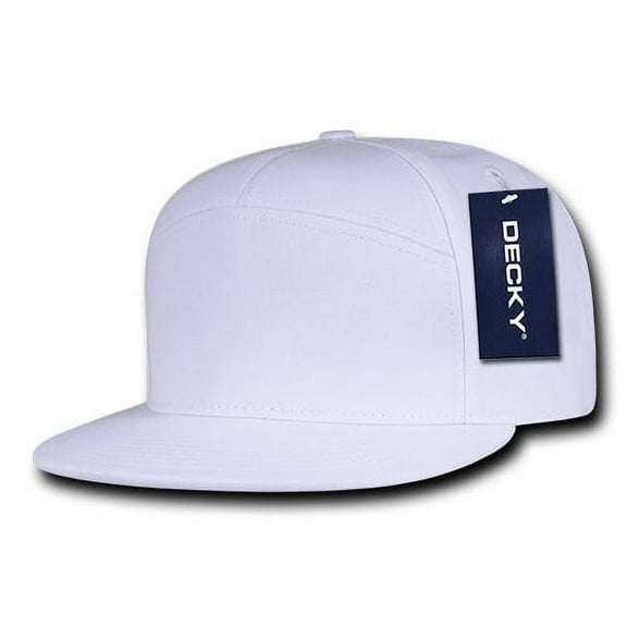 Decky 1098 7 Panel Cotton Snapbacks, White