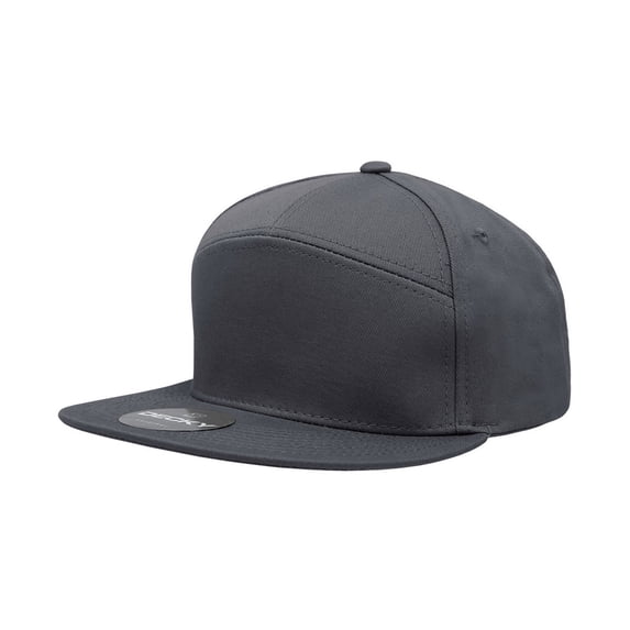 Decky 1098 7 Panel High Profile Structured Cotton Blend Cap-Charcoal