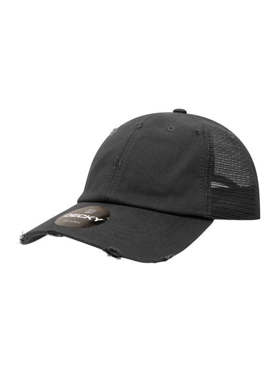 110 6 Panel Low Profile Relaxed Vintage Trucker Hat-Black
