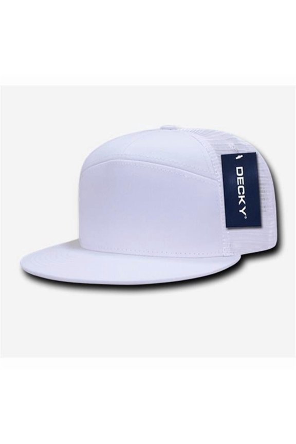 1133-WHT 7 Panel Trucker Caps, White