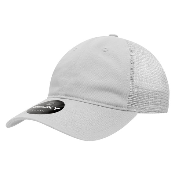 Decky 120 6 Panel Low Profile Relaxed Cotton Trucker Hat-White