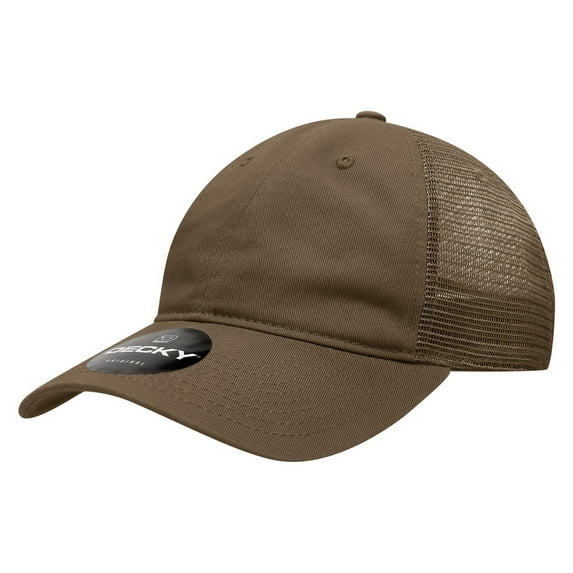 Decky 120 6 Panel Low Profile Relaxed Cotton Trucker Hat-Brown