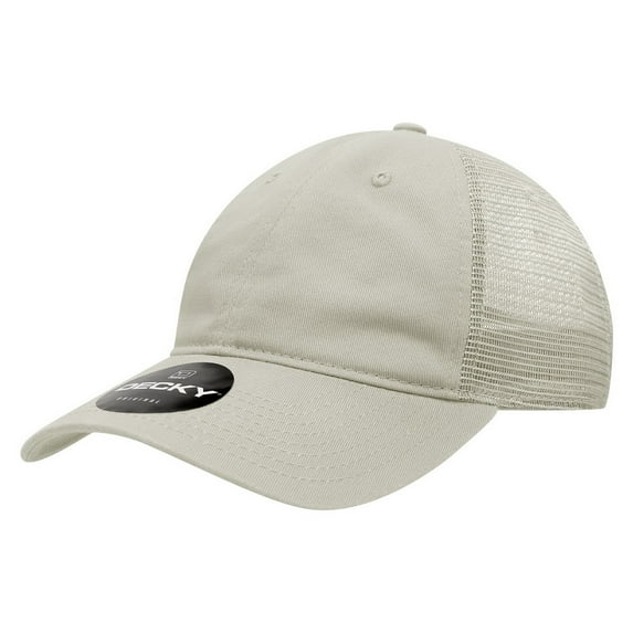 Decky 120 6 Panel Low Profile Relaxed Cotton Trucker Hat-Stone