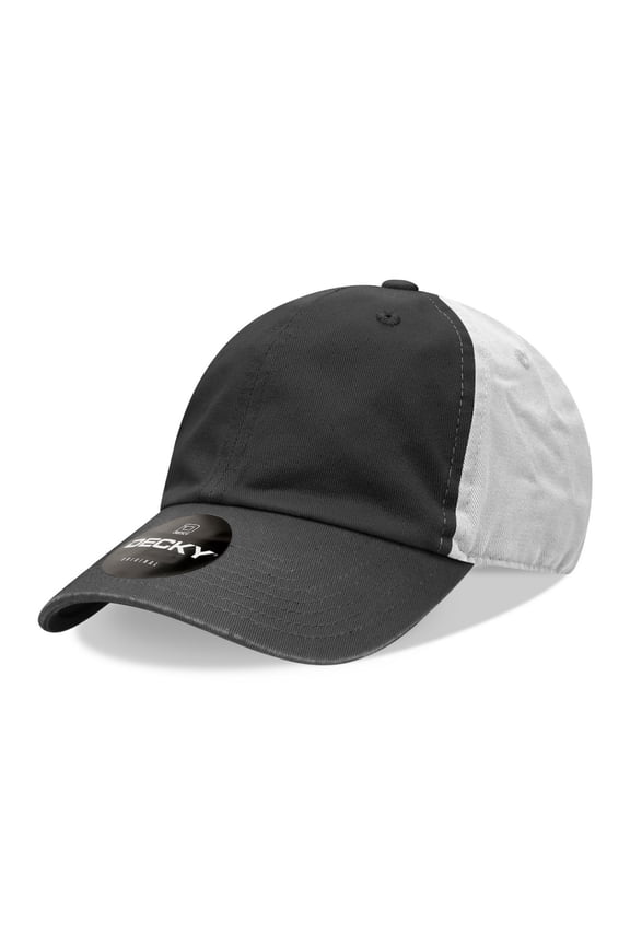 205 6 Panel Low Profile Relaxed Cotton Dad Hat-Black/Black/White