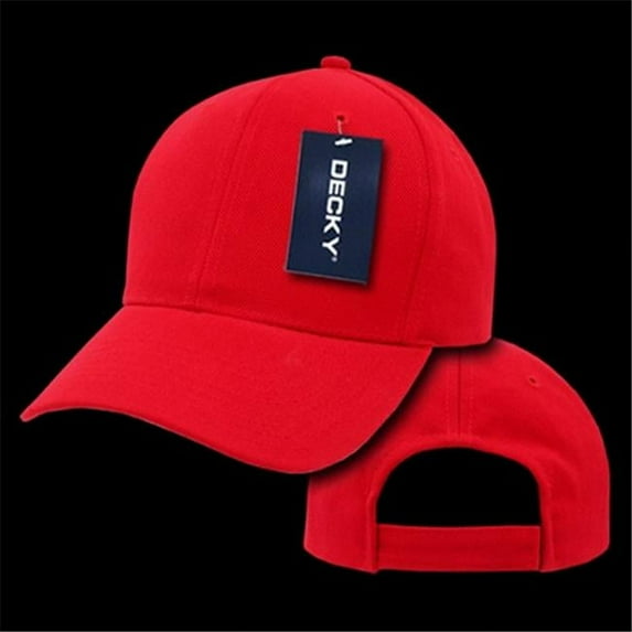 Decky 306-RED Plain Pro Baseball Cap, Red