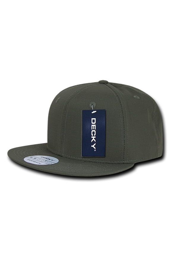 360 6 Panel High Profile Structured Ripstop Snapback Hat-Olive