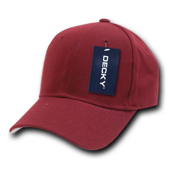 Decky 402 6 Panel High Profile Structured Acrylic/Polyester Fitted Hat-Maroon-6 3/4