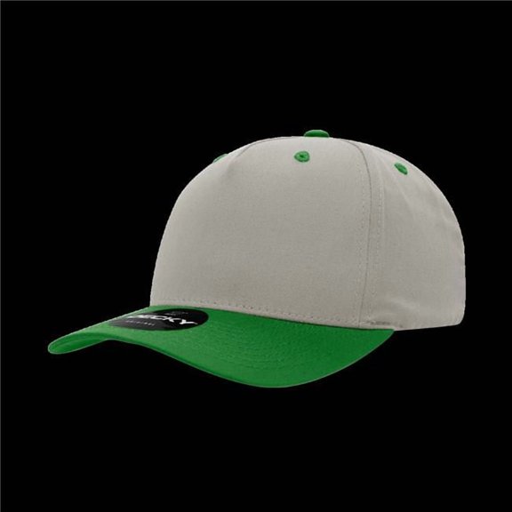 Decky 6024-2STNKEL 5 Panel Mid Profile Structured Cotton Blend Cap, Stone & Kelly