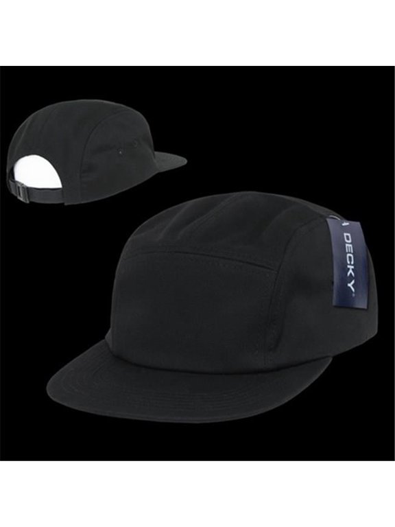 5 Panel Racer Caps - Black