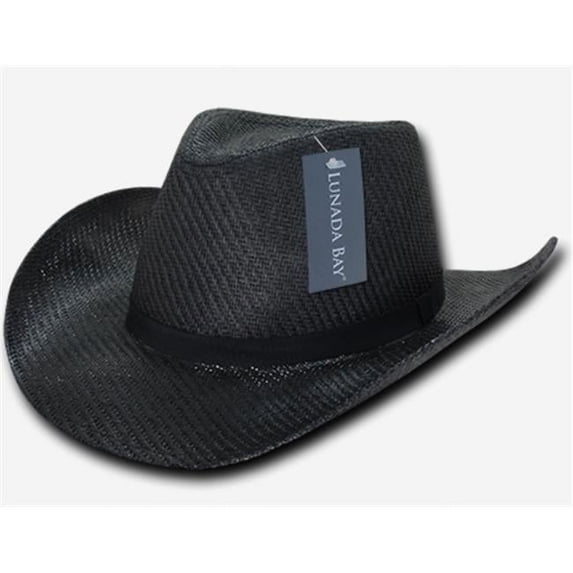 Decky 539-PL-BLK-06 Paper Mesh Cowboy hat Plain Small Medium - Black
