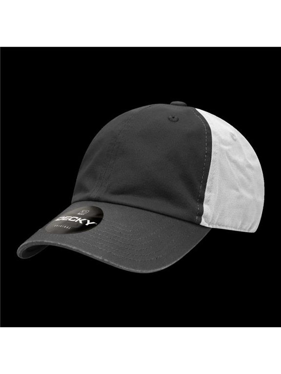 205-BBW 6 Panel Low Profile Relaxed Cotton Dad Hat - Black & White