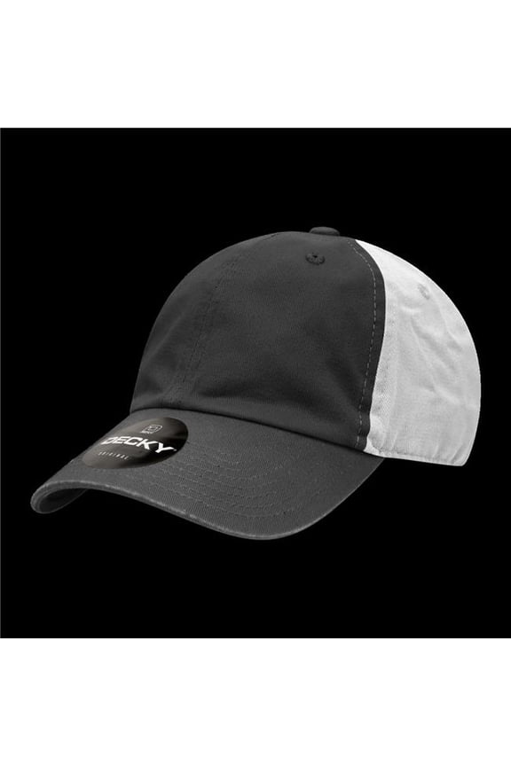 205-BBW 6 Panel Low Profile Relaxed Cotton Dad Hat - Black & White