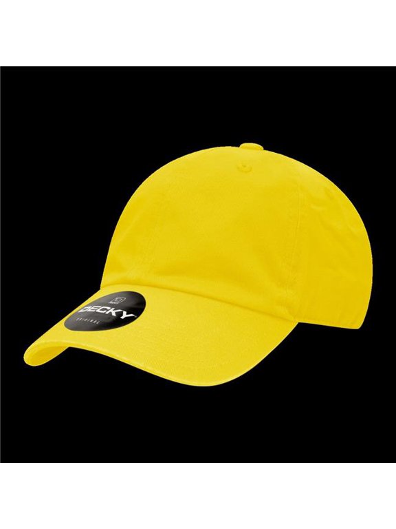 205-YELLOW 6 Panel Low Profile Relaxed Cotton Dad Hat - Yellow