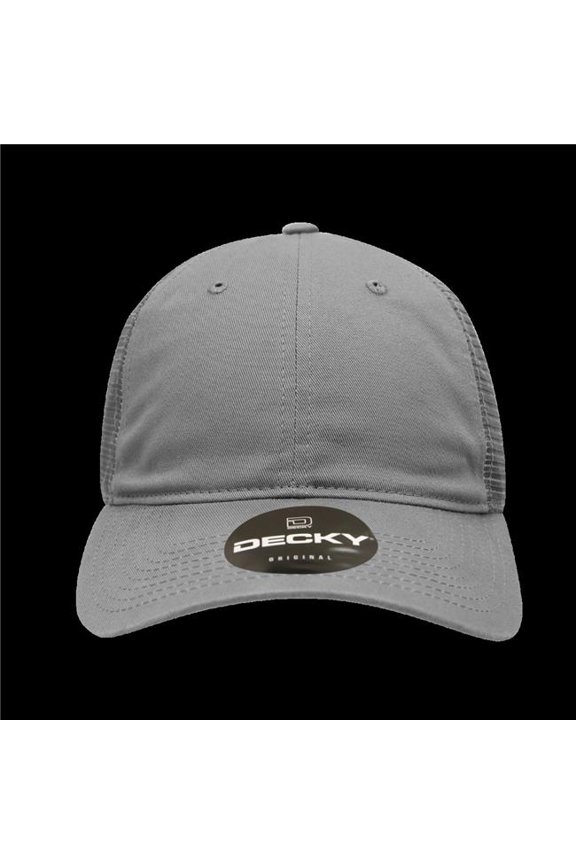 120-CHA 6 Panel Low Profile Relaxed Cotton Trucker - Charcoal