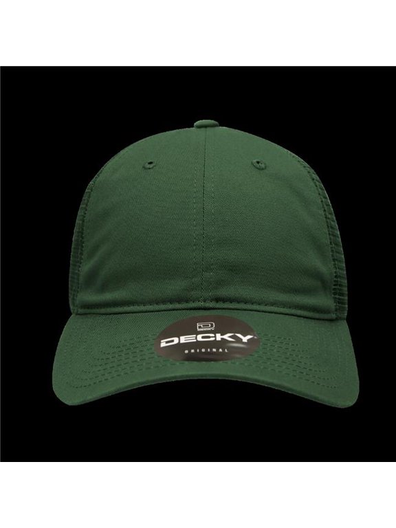 120-HUNTER 6 Panel Low Profile Relaxed Cotton Trucker - Hunter Green