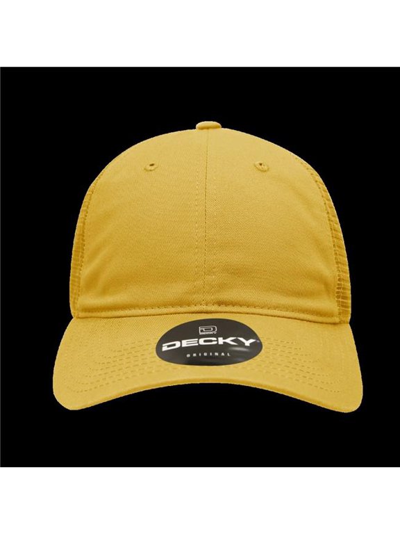120-MUSTARD 6 Panel Low Profile Relaxed Cotton Trucker - Mustard
