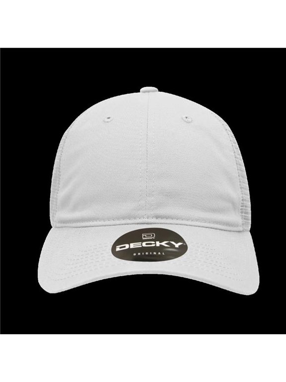 120-WHT 6 Panel Low Profile Relaxed Cotton Trucker - White