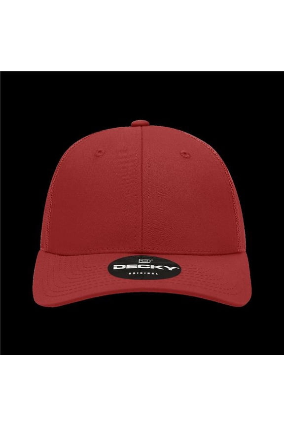 214-CARCAR 6 Panel Low Profile Structured Cotton Trucker - Cardinal