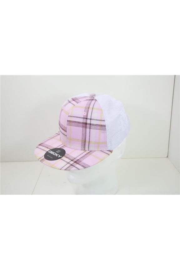 6015-209 6 Panel Vintage Plastic Snapback Closure High Profile Structured Plaid Trucker