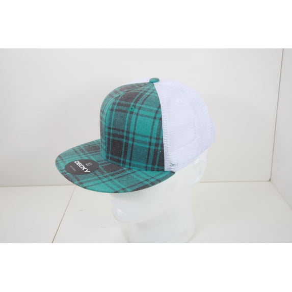 Decky 6015 6 Panel High Profile Structured Plaid Trucker Hat-110/White