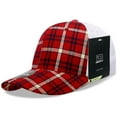 thumbnail image 1 of Decky 6017 6 Panel Mid Profile Structured Plaid Trucker Hat-181/White, 1 of 3
