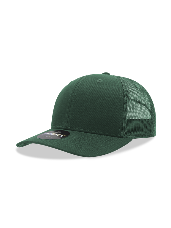 6021 6 Panel Mid Profile Structured Cotton Blend Trucker-Forest