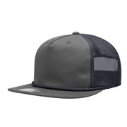 Decky 6041 5 Panel High Profile Relaxed Cotton Blend Trucker w/Rope-Charcoal/Navy