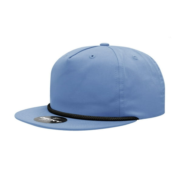 Decky 6042 5 Panel High Profile Relaxed Cotton Blend Rope Hat-Sky/Black