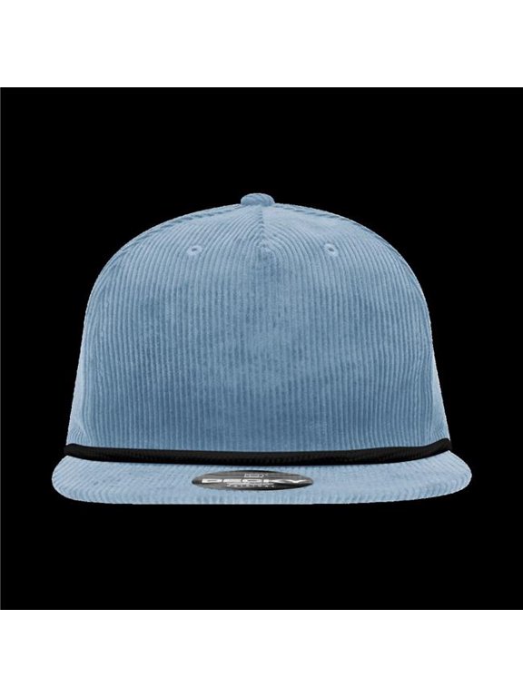 6043-7SKYBLK 5 Panel High Profile Relaxed Corduroy Rope Hat - Sky & Black