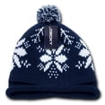 thumbnail image 1 of Decky 611B Snowflake Roll Up Beaine w/Pom, NVY/WHT, 1 of 2