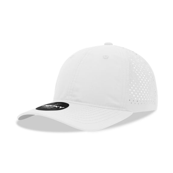 Decky 6224 6 Panel Low Profile Relaxed Perforated Performance Dad Hat-White