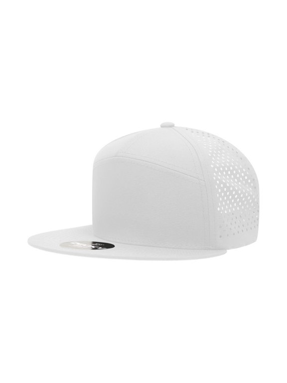6230 7 Panel High Profile Structured Perforated Performance Cap-White