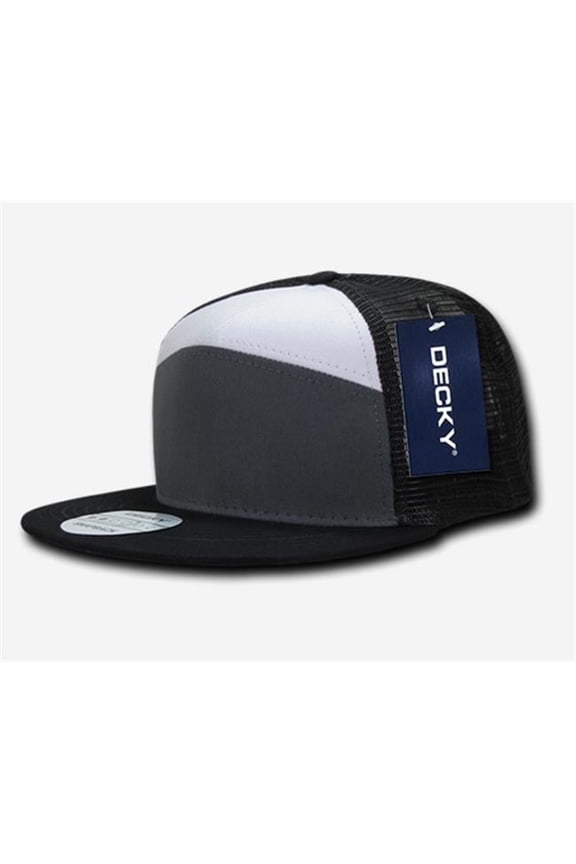7 Panel Trucker Caps - Charcoal & White,Black